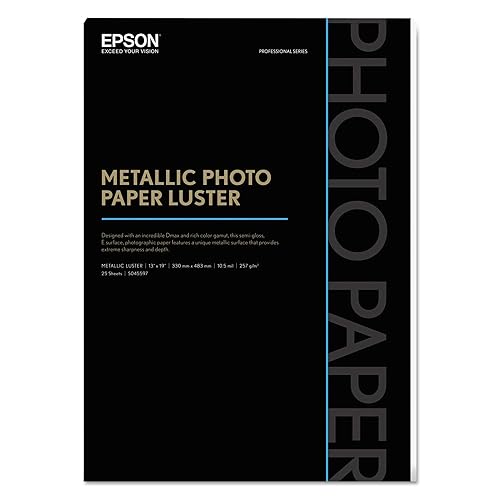 Epson Metallic Photo Paper Luster White 13x19 25 S