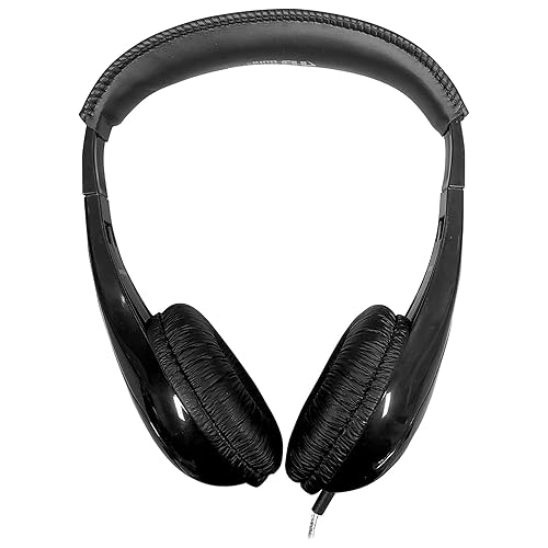 HamiltonBuhl Motive8 Mid-Sized Multimedia Headphone with in-line Volume Control, Black