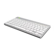 R-Go Compact Keyboard Bluetooth, with Break Software, Ergonomic Flat Design, Anti-RSI, Compatible with Windows/Mac OS, QWERTY (US), White