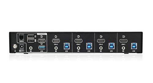 IOGEAR 4-Port 4K KVMP Switch with HDMI Connection, USB 3.0 Hub, and Audio (TAA) GCS1934H