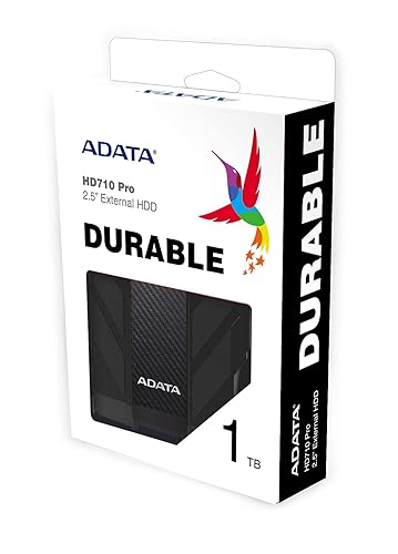 ADATA HD710 Pro 1TB USB 3.1 IP68 Waterproof/Shockproof/Dustproof Ruggedized External Hard Drive, Black (AHD710P-1TU31-CBK) Black Pro 1 TB
