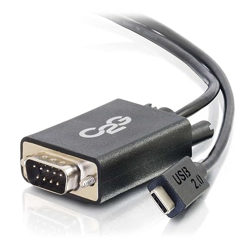 C2G 29470 USB 2.0 USB-C to DB9 Serial RS232 Adapter Cable, TAA Compliant, Black (3.28 Feet, 1 Meter)