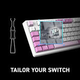 MSI Forge GK600 TKL W Violet US - Mechanical Linear SWITCHES - Dye-Sublimated PBT Keycaps, Anti-Slip Base, RGB LED, USB 2.0, Bluetooth, 2.4 GHz - Tenkeyless