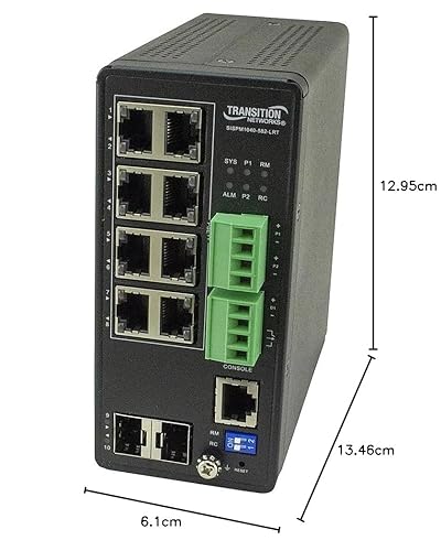 Transition Networks - SISPM1040-582-LRT - Transition Networks Managed Hardened Gigabit Ethernet PoE++ Switch - 8 Ports - Manageable - TAA Compliant - 4 Layer Supported - Modular - Optical Fiber,