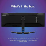 Lenovo Legion R45w-30 Gaming Monitor, 44.5” 32:9 Curved Display, 5120x1440 Resolution, 165Hz/170Hz Refresh, 1ms MPRT, AMD FreeSync Premium Pro, Adjustable Stand, 450 nits Brightness, Black
