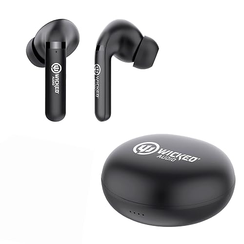 Wicked Audio Mojo 500 True Wireless Bluetooth Earbuds | Clear Call Mics | Long Battery Life | Mobile App | Custom EQ Modes | GPS Find Buds | Transparency Mode | Low Latency | Sweat & Water Resistant