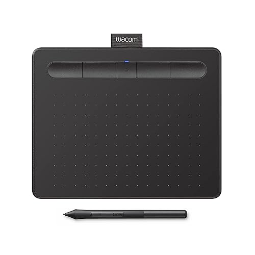 Wacom Intuos Small Bluetooth Graphics Drawing Tablet, Portable for Teachers, Students and Creators, 4 Customizable ExpressKeys, Compatible with Chromebook Mac OS Android and Windows - Black