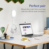 Elgato Clamp for Key Light Neo – Edge-Mounted Desk Stand, Adjustable Height & Tilt, Headset Holder, Clean White