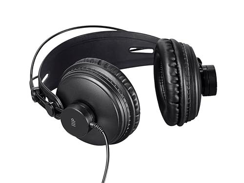 Monoprice 116150 Ultra-Comfortable Modern Retro Over Ear Headphones - Black with 50mm Drivers for Studio PC Apple iPhone iPod Android Smartphone Samsung Galaxy Tablets MP3 Wired Modern Retro