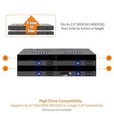 4X 2.5 SATA/SAS SSD/HDD Hot-Swap Docking Enclosure for 5.25 Bay - flexiDOCK MB014SP-B R1