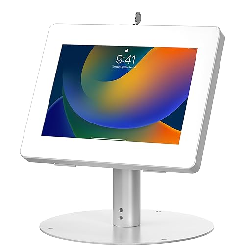Tablet Stand, CTA Digital Hyperflex Security Kiosk Stand for Tablets (White)