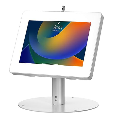 Tablet Stand, CTA Digital Hyperflex Security Kiosk Stand for Tablets (White)