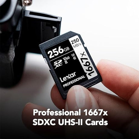 Lexar Professional (LSD256CBNA1667) 1667X 256GB SDXC Uhs-II/U3 Card 256GB Cards