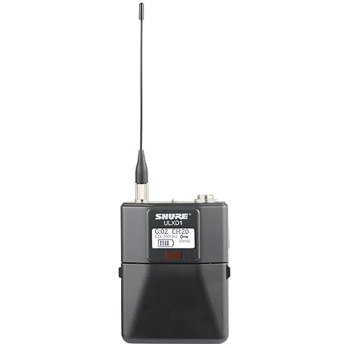 Shure ULXD1 Bodypack Transmitter - for use with ULX-D Digital Wireless Microphone Systems, Receiver Sold Separately | V50 Band (ULXD1=-V50) TA4F Connector V50 Band (174-216MHz)