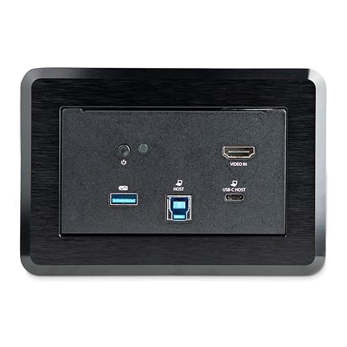 StarTech.com Conference Room Docking Station - Universal Laptop Dock - 4K HDMI, 60W Power Delivery, USB Hub, GbE, Audio - in-Table Connectivity Box for Huddle/Boardroom Collaboration Space, TAA