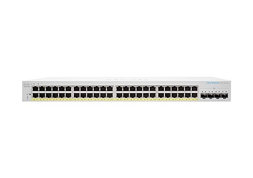 Cisco Business CBS220-48FP-4X Smart Switch | 48 Port GE | Full PoE | 4x10G SFP+ | 3-Year Limited Hardware Warranty (CBS220-48FP-4X-NA) 48-port GE / PoE+ / 740W / 4 x 10G uplinks