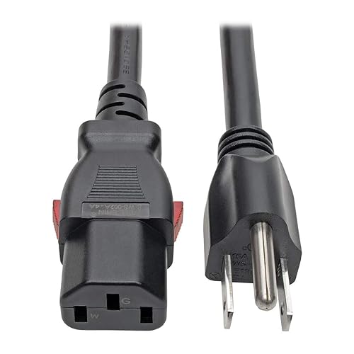 Tripp Lite Computer Power Cord (NEMA 5-15P to C13 Power Cord), Heavy Duty, Locking C13 Connector, 15A, 125V, 14AWG, 6 ft. (P007-L06)