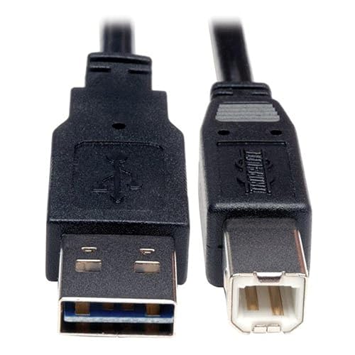 Tripp Lite Universal Reversible USB 2.0 Hi-Speed Computer Cable (Reversible A to B MM) 1-ft.(UR022-001)