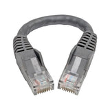 Tripp Lite N201-06N-GY Cat6 Gigabit Ethernet Snagless Molded Patch Cable 24 AWG 550MHz Premium UTP, Gray, RJ45 M/M 6