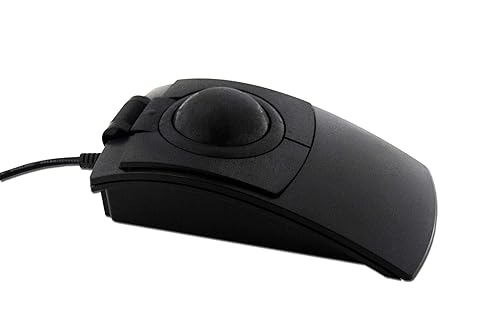 X-keys L-Trac Black USB Trackball Ergonomic 5-Button Backlit (Black)