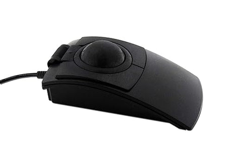 X-keys L-Trac Black USB Trackball Ergonomic 5-Button Backlit (Black)