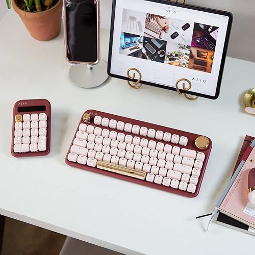 Azio IZO Wireless BT5/USB PC & Mac Mechanical Keyboard, Baroque Rose Baroque Rose Azio IZO Keyboard