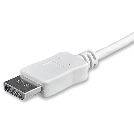 StarTech.com 3ft/1m USB C to DisplayPort 1.2 Cable 4K 60Hz - USB-C to DisplayPort Adapter Cable HBR2 - USB Type-C DP Alt Mode to DP Monitor Video Cable - Works w/Thunderbolt 3 - White (CDP2DPMM1MW) 3.3 feet