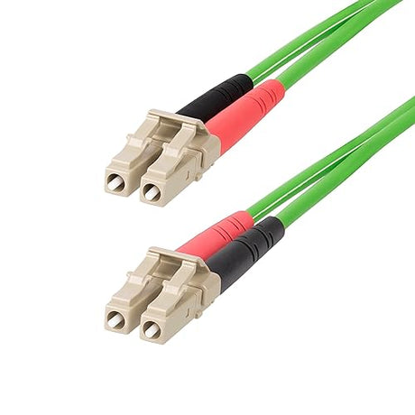 StarTech.com 1m (3ft) LC to LC (UPC) OM5 Multimode Fiber Optic Cable, 50/125µm Duplex LOMMF Zipcord, VCSEL, 40G/100G, Bend Insensitive, Low Insertion Loss, LSZH Fiber Patch Cord (LCLCL-1M-OM5-FIBER)