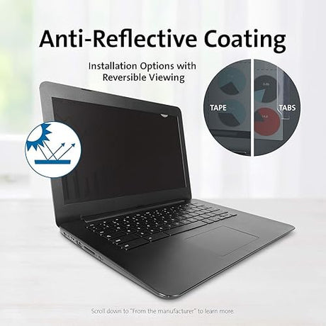 Kensington 14 inch Laptop Privacy Screen Laptop, 16:10 Laptop Screen Privacy Filter, Anti-Glare, Blue Ray Reduction, Compatible with HP/Dell/Acer/Asus/Samsung/Lenovo (K55801WW) Laptop 14 (16:10)