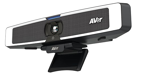 AVer VB130 4K Videobar with Built-in Adjstable Fill Light - Compact Conference Room Camera for Virtual Video Conferencing - with Microphone and Speakers - Mountable Professional Webcam (Renewed)