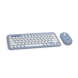Logitech Pebble 2 Combo for Mac, Wireless Keyboard and Mouse, Slim, Quiet and Portable, Customizable, Bluetooth Mouse and Keyboard, Easy-Switch, for macOS, iPadOS - Tonal Blue Blue Combo