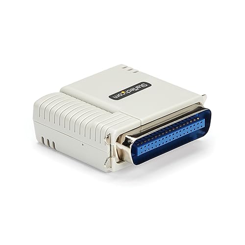 StarTech.com Ethernet to Parallel Network Print Server, 10/100Mbps LAN, WebUI, Centronics Ethernet Printer Server Adapter Parallel Print Server