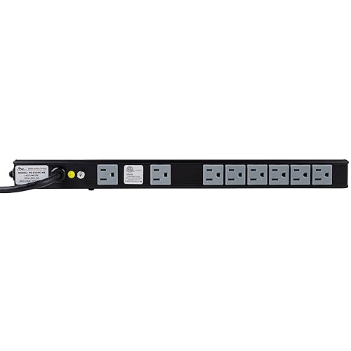 15 Amp High Density Slim Power Strip, Extra-Short 8 Outlet