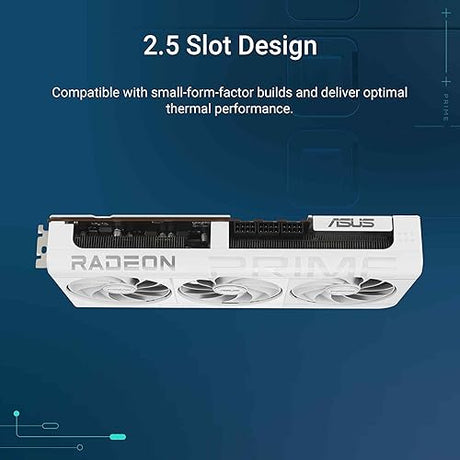 ASUS Prime Radeon™ RX 9070 XT White OC Edition Graphics Card (PCIe 5.0, HDMI/DP 2.1, 2.5-Slot Design, axial-tech Fans, Dual Ball Fan Bearings, Dual BIOS, ASUS GPU Guard) PRIME RX9070XT|OC|16GB|White