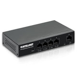 Intellinet 5-Port Gigabit Ethernet Poe+ Switch – 4 Poe+ Ports @40W Budget, up to 30W Per Port - 10Gbps Switching Capacity, Unmanaged, Wall Mountable, Fanless, Durable Metal – 3 Yr Mfg Warranty-561792