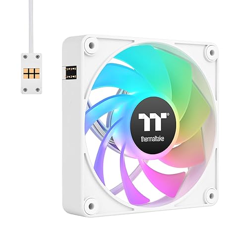 Thermaltake CT140 EX ARGB Reverse PC Cooling Fan White (3-Fan Pack), Magnetic Connection, 5V Motherboard Sync, 16.8 Million Colors 9 Addressable LEDs, 140 mm Case/Radiator Fan, CL-F195-PL14SW-A