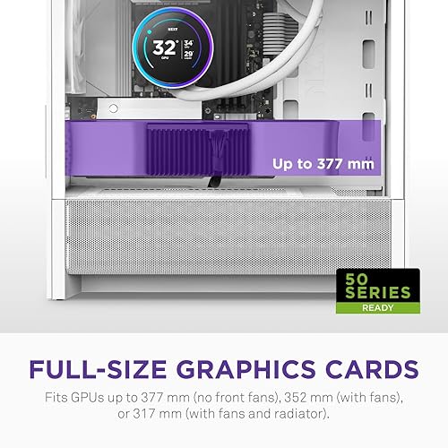 NZXT H3 Flow – Micro-ATX PC Case – Optimized Airflow – Includes 1 x 120mm Rear Fan – Supports Full-Sized GPUs – Fits 280mm Front, 240mm Top Radiator – Back-Connect Motherboard – White H3 Flow Non RGB Fans White