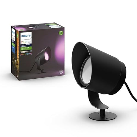 Philips Hue White and Color Ambiance Lily XL Outdoor Light Extension-1 Light and Mounting Kit - Requires Hue Bridge and Power Supply - Works with Amazon Alexa, Apple HomeKit and Google Assistant,Black Lily XL Extension