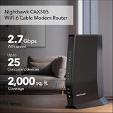 NETGEAR Nighthawk Modem Router Combo (CAX30S) DOCSIS 3.1 Cable Modem and WiFi 6 Router - AX2700 6.0 Gbps - Compatible with Xfinity, Spectrum, Cox, and More - Gigabit Wireless Internet - NETGEAR Armor 2.7Gbps, DOCSIS 3.1, WiFi 6