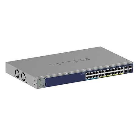 NETGEAR 28-Port Ultra60 PoE Gigabit Ethernet Smart Switch (GS728TXUP)- Managed, with 16 x PoE+ and 8 x PoE++ @ 420W, 4 x 10G SFP+, Optional Insight Cloud Management, Desktop or Rack Mount