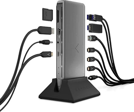 Brydge Stone Pro TB4 Thunderbolt 4 Docking Station-12 Ports, 90 Watts Charging, Dual 4K Monitors or Single 8K Output, 40GB/s Transfer Speed Windows 10 & 11, macOS 11.0 & ChromeOS Compatible, Charcoal Space Gray
