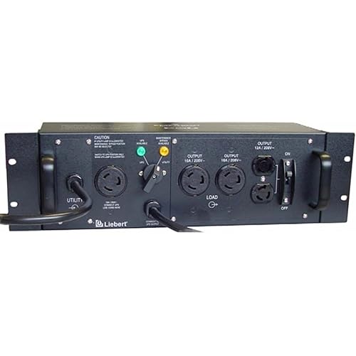 Vertiv Liebert Maintenance Bypass Micropod External Maintenance Bypass Switch 2 L6-20R & 2 L6-15R Outlets 3U Rack Mountable Electrical Cords Included (MP2-220N)