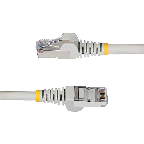 StarTech.com 75ft Gray CAT6a Ethernet Cable, Snagless RJ45, 10GbE, 100W PoE++, S/FTP, 500MHz, 27AWG Pure Bare Copper, LSZH