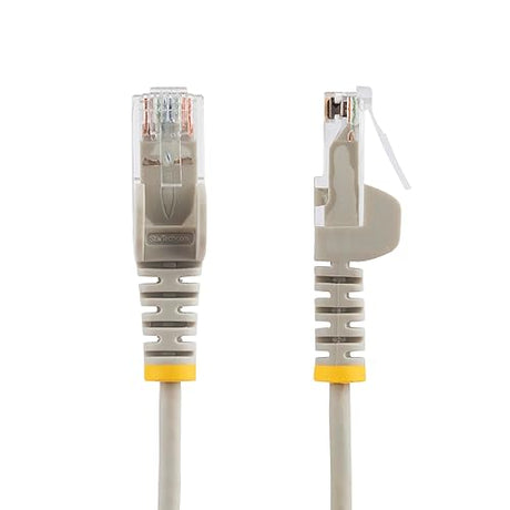 StarTech.com 5ft Gray Slim CAT6 Ethernet Cable, Snagless RJ45, LSZH, 28AWG Pure Bare Copper, Slim Network Patch Cable/Cord
