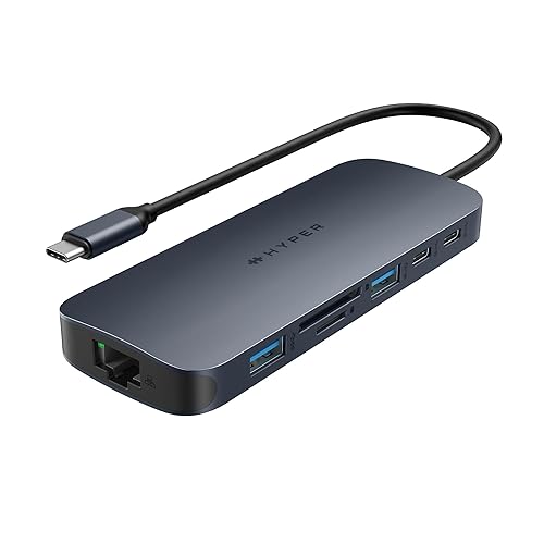 HyperDrive Next 10 Port USB-C Hub, Portable Travel Essentials and Connectivity Solution for Creators, Video Editors, Photographers, and More