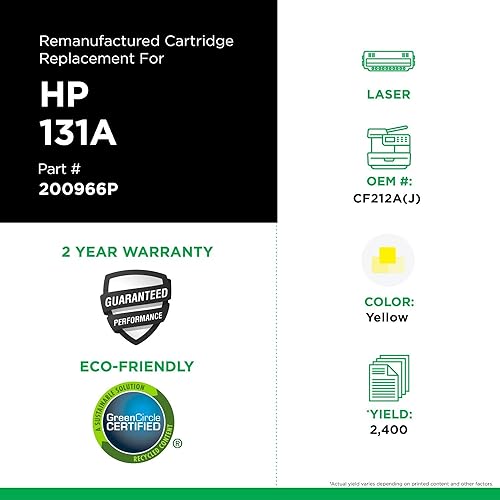 Clover Remanufactured Extended Yield Toner Cartridge Replacement for HP CF212A | Yellow