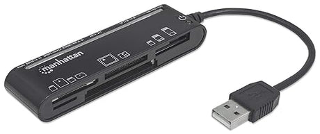 Manhattan USB 2.0 Card Reader/Writer – with 5 Flash Memory Card Slots, Supports 79 Memory Card Formats, 480 Mbps Data Transfer Speed – Compatible with Windows & Mac – 3 Yr Mfg Warranty - 101998