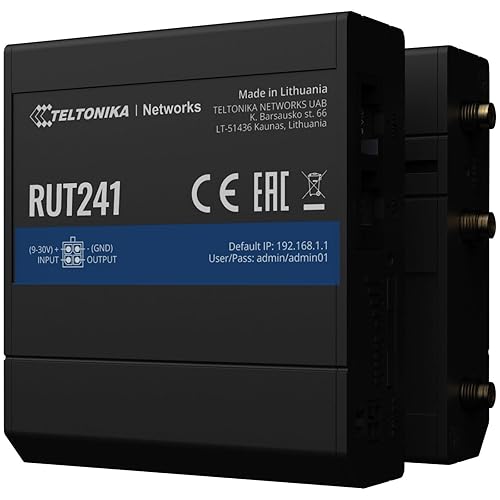TELTONIKA RUT241 - Compact industrial 4G (LTE) router equipped with 2x Ethernet ports, WAN Failover