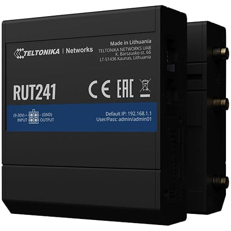 TELTONIKA RUT241 - Compact industrial 4G (LTE) router equipped with 2x Ethernet ports, WAN Failover