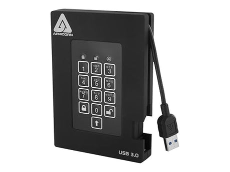 Apricorn Aegis Fortress FIPS 140-2 Level 2 Validated 1TB 256-Bit Encrypted USB 3 Hard Drive (A25-3PL256-1000F)